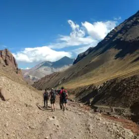 Trekking route into the high Andes toward Aconcagua Provincial Park