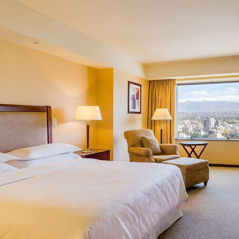 Hotel room with city views in Mendoza for wine travelers