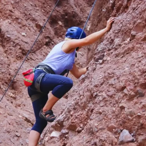 White water rafting + rock climbing