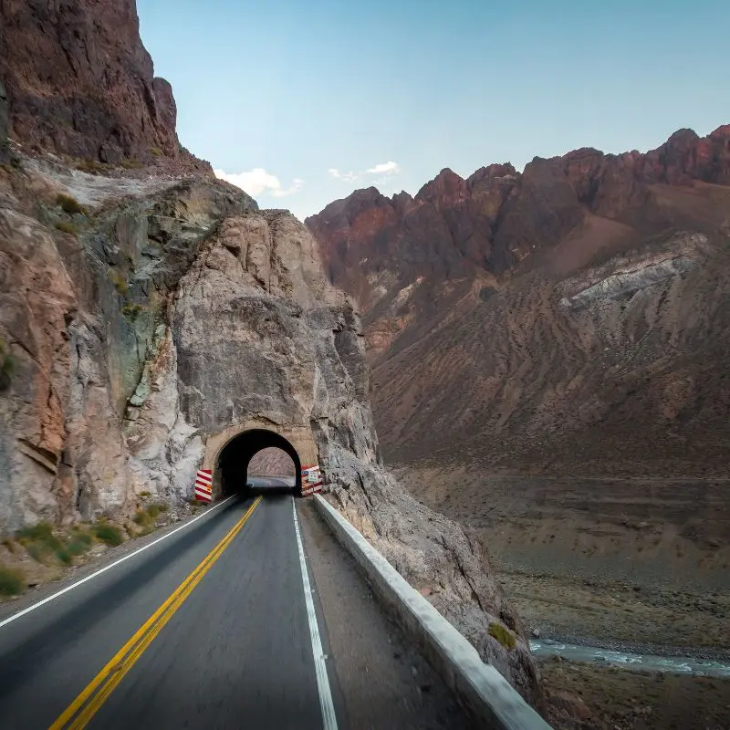 Tunnel through the Andes: a gateway to adventure.