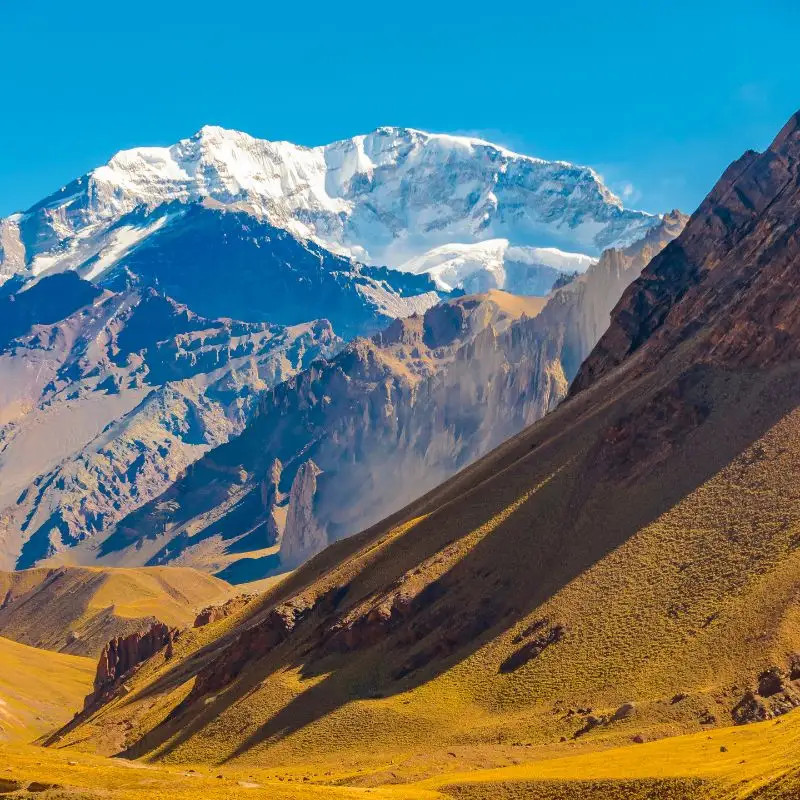 O majestoso Aconcágua, o pico mais alto das Américas.