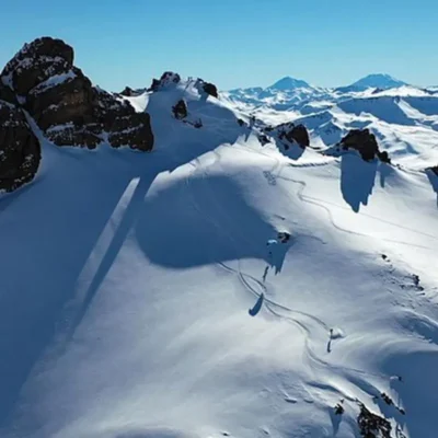 Snow-covered peaks in Mendoza’s high mountain region