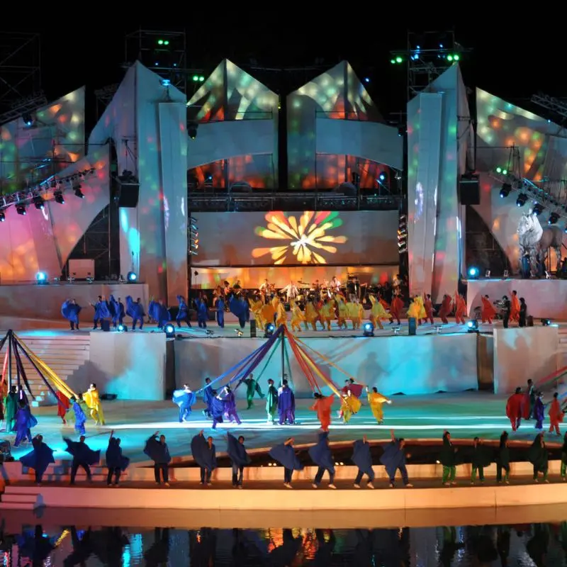 Theatrical celebration of Mendoza’s grape harvest during the National Vendimia Festival at the Frank Romero Day amphitheater.